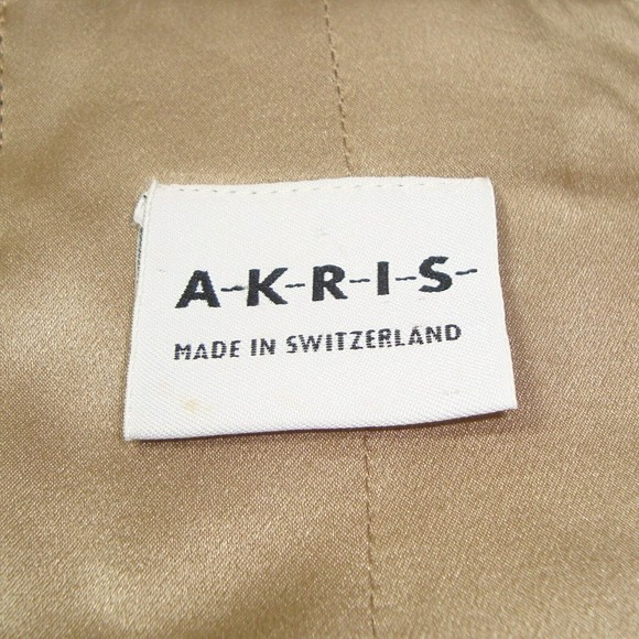 AKRIS Tan Multi Wool Blend Tweed Jacket with Marble Style Buttons Size 10 - Picture 2 of 9